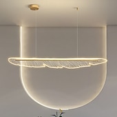 economico Luci a sospensione-piuma lampada a sospensione elettrolitica luce a sospensione dimmerabile continua metallo moderno stile nordico 120cm 220-240v