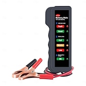 abordables Herramientas de reparación de coches-Probador de batería de automóvil mini portátil de 12 V, probador de alternador digital, pantalla de 6 luces LED, herramienta de diagnóstico de automóvil, probador de batería automático