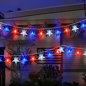 cheap Plug String Lights-RGB Pentagram String Lights with 13 Keys Remote Controller 100-800 LEDs &amp; 12m-30m Fairy Lights for Outdoor Camping Holiday 31V