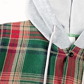 economico Camicie da uomo-Per uomo Camicia Camicia di flanella Sovracamicia Camicia di Natale A quadri Esterno Strada Nero Verde Caffè Manica lunga Con cappuccio Inverno Primavera &amp; Autunno Abbigliamento
