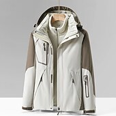 cheap Fleece &amp; 3 in 1 Jackets-Women&#039;s Softshell Jacket Hiking Jacket Winter Outdoor Windproof Water Resistant 3-in-1 Jacket Fleece Jackets Windbreaker Jacket Traveling Black Ivory Pink Green
