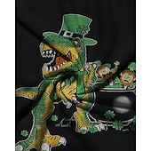 voordelige Jongens 3D Dieren-Sint Patrick Jongens 3D Grafisch Dinosaurus T-shirt Korte mouw Zomer Lente Modieus Basic Kinderen 4-12 jaar Strakke ronde hals Buiten Casual Dagelijks Normale pasvorm