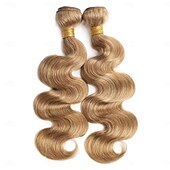 preiswerte 1 Bündel Echthaar webt-#27 Honigblond Echthaar-Extensions #27 Körperwelle 1 Bündel Haarweben