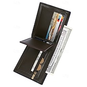 זול ארנקים-ארנק rfid חוסם דמוי עור דו-פיפול לגברים, עיצוב דק ומסוגנן לשימוש מזדמן ויומיומי שחור כחול אפור