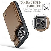 Недорогие Чехлы для iPhone-телефон Кейс для Назначение iPhone 16 Про Макс Плюс Айфон 15 Про Макс Плюс iPhone 14 13 12 11 Pro Max Plus Кейс на заднюю панель со стендом Разъем для карты Защита от удара Ретро ТПУ ПК