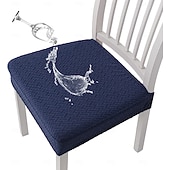 billiga Stolsöverdrag-vattenavvisande stol sittfodral för matsal kök stretch jacquard stol sittfodral avtagbar tvättbar anti-damm stol sittdyna skydd överdrag