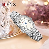cheap Quartz Watches-Women Quartz Watch Minimalist Luxury Fashion Business Waterproof PU Leather Stainless Steel Strap Watch
