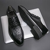 economico Formale-eleganti scarpe oxford in similpelle marrone con punta traforata per uomo | perfette per matrimoni, affari e occasioni formali