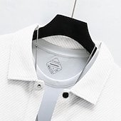 abordables Manteaux &amp; vestes-Homme Chemise Veste Veste de transition Quotidien Résistant à l'usure Avec Poches Jacquard Toutes saisons Uni Occasionnel Revers Régulier Noir Blanche Kaki Gris Claire Gris foncé Veste