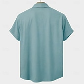 economico Stampa animal-Per uomo catus Maglietta informale Camicia con bottoni Manica corta Brutta Informale Informale Estate Primavera Collo ripiegabile Abbottonare Giallo Rosso Verde