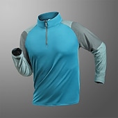 abordables Tapas-Hombre Camiseta Camiseta para senderismo Manga Larga Cremallera de un cuarto Camiseta Camiseta musculosa Camiseta elástica de culturismo Al aire libre Secado rápido Rutina de ejercicio Suave Reductor