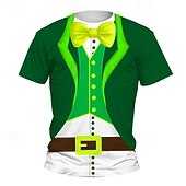 billiga Barnens jultröjor-St Patrick Pojkar 3D Grafisk T-shirt Kortärmad Sommar Vår Mode Grundläggande Barn 4-12 år Rund hals Utomhus Ledigt Dagligen Normal