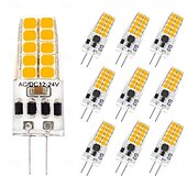 abordables Ampoules LED double broche-Ampoules LED à culot à deux broches G4 5 W T3 JC équivalent à une lampe halogène 30 W AC/DC 12 V 24 V lumières LED à intensité variable blanc chaud pour lustre sous éclairage d&#039;armoire 10 pièces