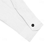 economico Casual da lavoro-Per uomo Camicia Camicia di lino Camicia casual Camicia con Bottoni Camicia di cotone Semplice Vacanza Camicia hawaiana Nero Bianco Cachi Grigio Manica Lunga Colletto alla coreana Primavera &amp; Autunno