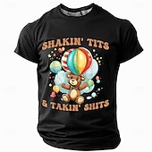 billige Morsomme T-skjorter for menn-Herre Bjørn Morsom T skjorte Kortermet T skjorte 3D-utskrift Crew-hals Skjorte Mote Daglig Gate Daglig Svart Blå Grønn Sommer Vår Klær S M L XL XXL XXXL