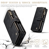 abordables Carcasas Samsung-Funda para teléfono Samsung Galaxy Z Fold 6 Z Fold 5 Z Fold 4 Z Fold 3 funda de billetera con soporte de pie cremallera retro TPU PU cuero
