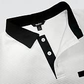 halpa Miesten klassinen poolopaita-Miesten Vohveli poolopaidat Poolopaidat Muodollinen liiketoiminta Ribbineulospikeekaulus Pitkähihainen Muoti Yhtenäinen väri Napit Tasku 봄 &amp; Syksy Vaalean sininen Valkoinen Harmaa Vohveli poolopaidat