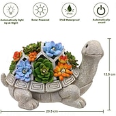 billige Landskapslys-solar skilpadde statue lys - utendørs hage ornament med saftige led lys for uteplass, balkong, hage, plen dekor - unik innflyttingsgave
