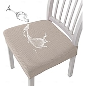 ieftine husa de scaun-Husa scaunului rezistent la apa pentru sufragerie bucatarie husa scaun jacquard elastic husa scaun detasabila lavabila anti-praf huse de protectie perna scaunului scaunului