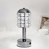 abordables Lampes de table-lampe de table en cristal à LED dorée - lampe de chevet rechargeable USB minimaliste moderne avec blanc chaud &amp;double température de couleur pour la décoration de la chambre, du café et du restaurant