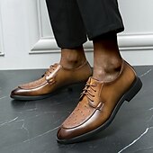 economico Formale-eleganti scarpe oxford in similpelle marrone con punta traforata per uomo | perfette per matrimoni, affari e occasioni formali