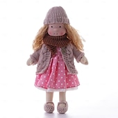 preiswerte Puppen-Waldorfpuppe mit Baumwollkörper, Künstlerpuppe, handgefertigte Mini-Anziehpuppe zum Selbermachen (Zubehör Bär nicht im Lieferumfang enthalten) für Weihnachtsgeschenke