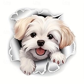 preiswerte Dekorative Wandaufkleber-lustiger weißer Toilettensitzaufkleber mit Hund - einfach anzubringen, entfernbar, Badezimmerwand &amp;Türaufkleber für eine verspielte Note
