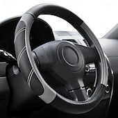 cheap Steering Wheel Covers-Elantrip Sport Leather Steering Wheel Cover 14 1/2 inch to 15 inch Universal Padded Soft Grip Breathable Anti Slip Odorless