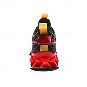 economico Sneakers da uomo-sneakers da uomo verde neon con fiamme, design audace a onde con tomaia traspirante e suola ammortizzata, perfette per lo streetwear e uno stile di vita attivo