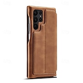 abordables Coques Samsung-Housse de téléphone pour Samsung Galaxy S24 Ultra S24 Plus S24 S23 S23 Ultra S22 S22 Plus Ultra S21 Ultra S21 FE S21 Coque flip avec emplacement pour carte magnétique antichoc rétro TPU PU cuir