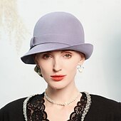 economico Cappelli per feste-cappelli 100% lana cappello a bombetta / cloche cappello da pescatore cappello da sole matrimonio festa del tè elegante matrimonio con cuciture di colore puro copricapo copricapo