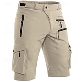 baratos Clássico-Homens Bermuda Cargo Shorts de acampamento Calção Shorts de Trilha Cintura elástica Bolso multi Tecido Prova-de-Água Secagem Rápida Comprimento do joelho Esportes Diário Acampar e Caminhar Estilo