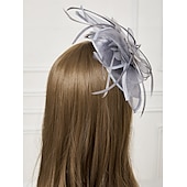 economico Fascinator-Fascinatori in Rete di Piume Cappelli Kentucky Copricapo con Cappello di Piume Fiore 1 PC Matrimonio Corsa di Cavalli Giornata Delle Donne Melbourne Cup Copricapo per impressionare Abito da corsa