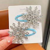 preiswerte Haarspangen-2 Stück kinderkleidung Mädchen Haarzubehör Aktiv Süß Party Geburtstag Schneeflocke Rosa Blau