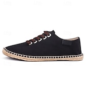 Χαμηλού Κόστους Ανδρικά Sneakers-ανδρικά casual αθλητικά παπούτσια εσπαντρίγιας, ελαφριά παπούτσια με κορδόνια με σόλα από γιούτα, κομψά καλοκαιρινά παπούτσια για καθημερινή χρήση και υπαίθριες δραστηριότητες