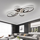 abordables Plafonniers-plafonnier encastré à LED moderne à anneaux multiples, design îlot, plafonniers en métal peint, 110-240 V, 80 cm