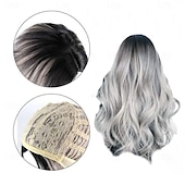 abordables Perruques Synthétiques Sans Bonnet-perruques de remplacement de cheveux perruque synthétique longue bouclée ondulée pour femmes noires utilisation quotidienne de fête