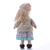preiswerte Puppen-Waldorfpuppe mit Baumwollkörper, Künstlerpuppe, handgefertigte Mini-Anziehpuppe zum Selbermachen (Zubehör Bär nicht im Lieferumfang enthalten) für Weihnachtsgeschenke