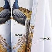 halpa Verhot-kultainen ruusu riikinkukko eristetty ulkoparveke lepo olohuone kodin sisustus 2-osainen setti 3d digipainatus rei&#039;itetty varjostin verhot