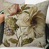 baratos estilo floral e plantas-capa de almofada lateral dupla floral 4 unidades quadradas decorativas macias capa de almofada capa de almofada fronha para sala de estar do quarto almofada interior lavável à máquina de qualidade