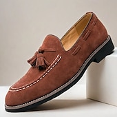 levne Poloformální-pánské semišové střapcové mokasíny – elegantní slip-on společenské boty, pohodlné a stylové, ideální pro podnikání, neformální události a formální příležitosti