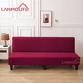 billiga Sofföverdrag-jacquard futon överdrag bäddsoffa överdrag enfärgad utan armstöd bäddsoffa överdrag hög elastisk hopfällbar möbel skyddsöverdrag