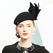 cheap Party Hats-Hats 100% Wool Saucer Hat Top Hat Wedding Evening Party Elegant Wedding With Flower Pure Color Headpiece Headwear