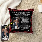 levne Personalizované dárky-Vlastní polštářový obal na Den svatého Valentýna Personalizovaný dárek Pamětní lásky Polštářkový obal vtipný dárek pro ni/něj