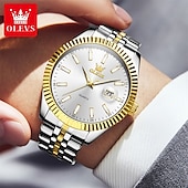 voordelige Quartz-horloges-Olevs Horloges Luminous Kalender Mode Trend Leven Reizen Quartz Horloge Eenvoudige Vrijetijd Waterdichte Sporten Herenhorloge