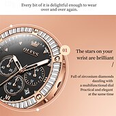 economico Orologi al quarzo-nuovo orologio da donna alla moda olevs cronografo calendario fosforescente orologio sportivo casual impermeabile da donna con diamanti incastonati