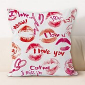 abordables Housse de coussin de vacances-Housse de coussin décorative en forme de rouge à lèvres de mariage 1PC Housse de coussin carrée douce Housse de coussin pour chambre salon canapé fauteuil