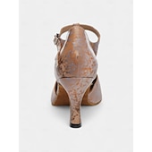 abordables Chaussures de danses latines-chaussures de danse latine métalliques élégantes pour femmes avec semelle en daim souple et bride en T | parfaites pour l&#039;entraînement et les performances