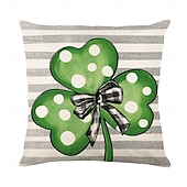 billiga Kuddfodral för semester-dekorativa slängkuddar fodral saint patrick&#039;s day 1 st shamrock mjukt fyrkantigt kuddfodral örngott för sovrum vardagsrum soffa soffstol