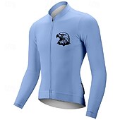 voordelige Heren shirts-Voor heren Wielrenshirt Lange mouw Winter Fietsen T-shirt Shirt met 3 achterzakken Bergracen Ademend Sneldrogend Anatomisch ontwerp Lampenkatoen Donker roze Wit Roze Adelaar Sport Kleding